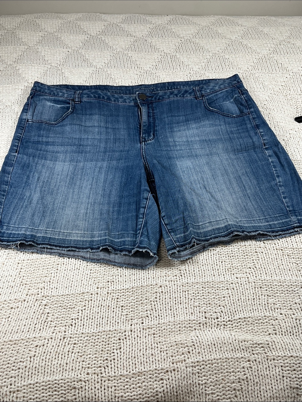 Lane Bryant Bermuda Blue Washed Denim Jean Shorts